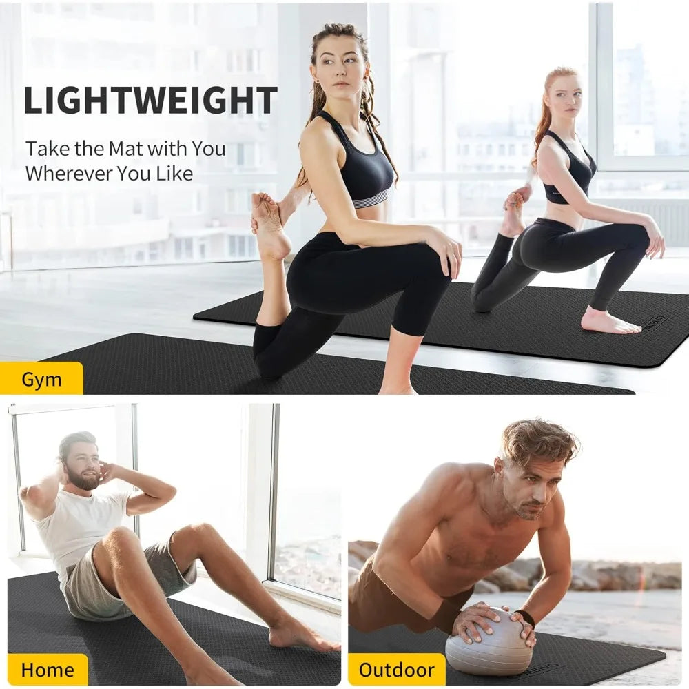 Cambivo Extra Wide Non Slip TPE Yoga Fitness Training Mat