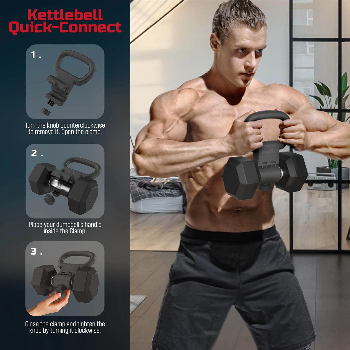 Dumbbell To Barbell Converter Adapter For Curl Bar And Kettlebell