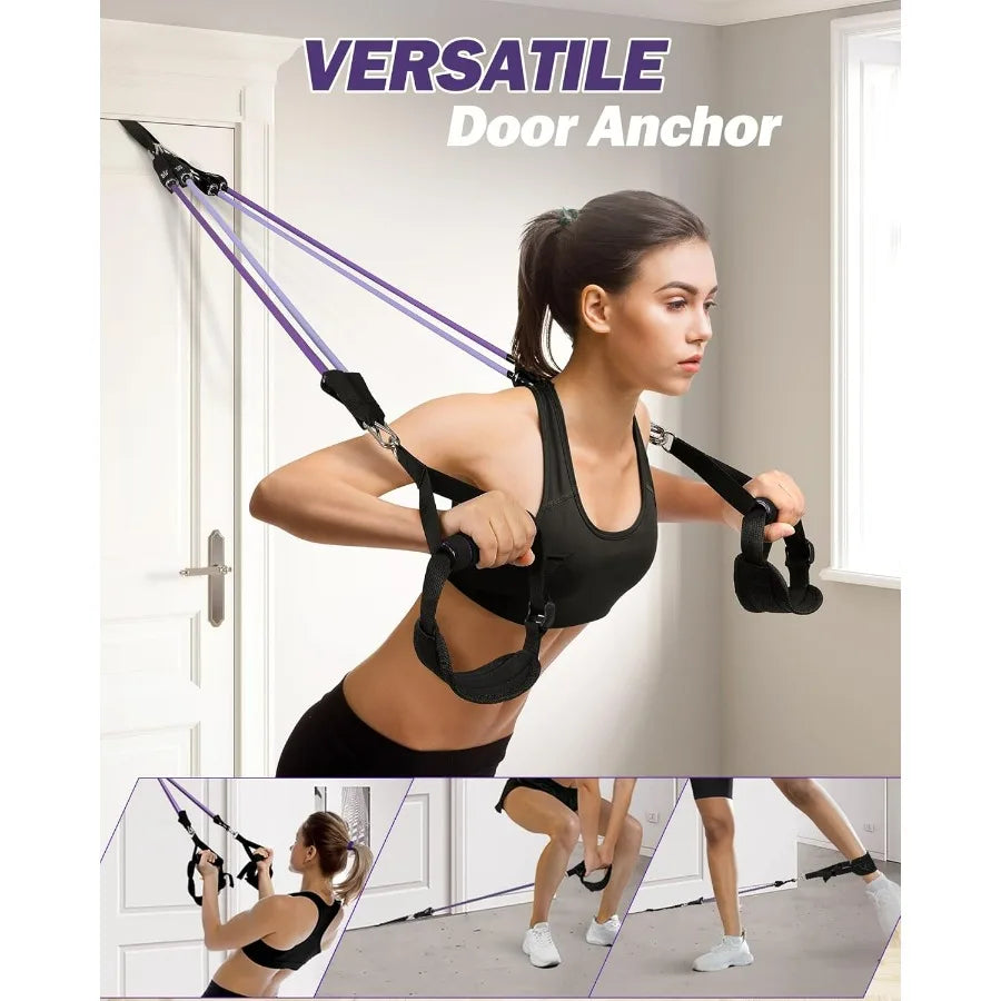 Upgraded Pilates Bar Kit With Resistance Bands Natural Latex