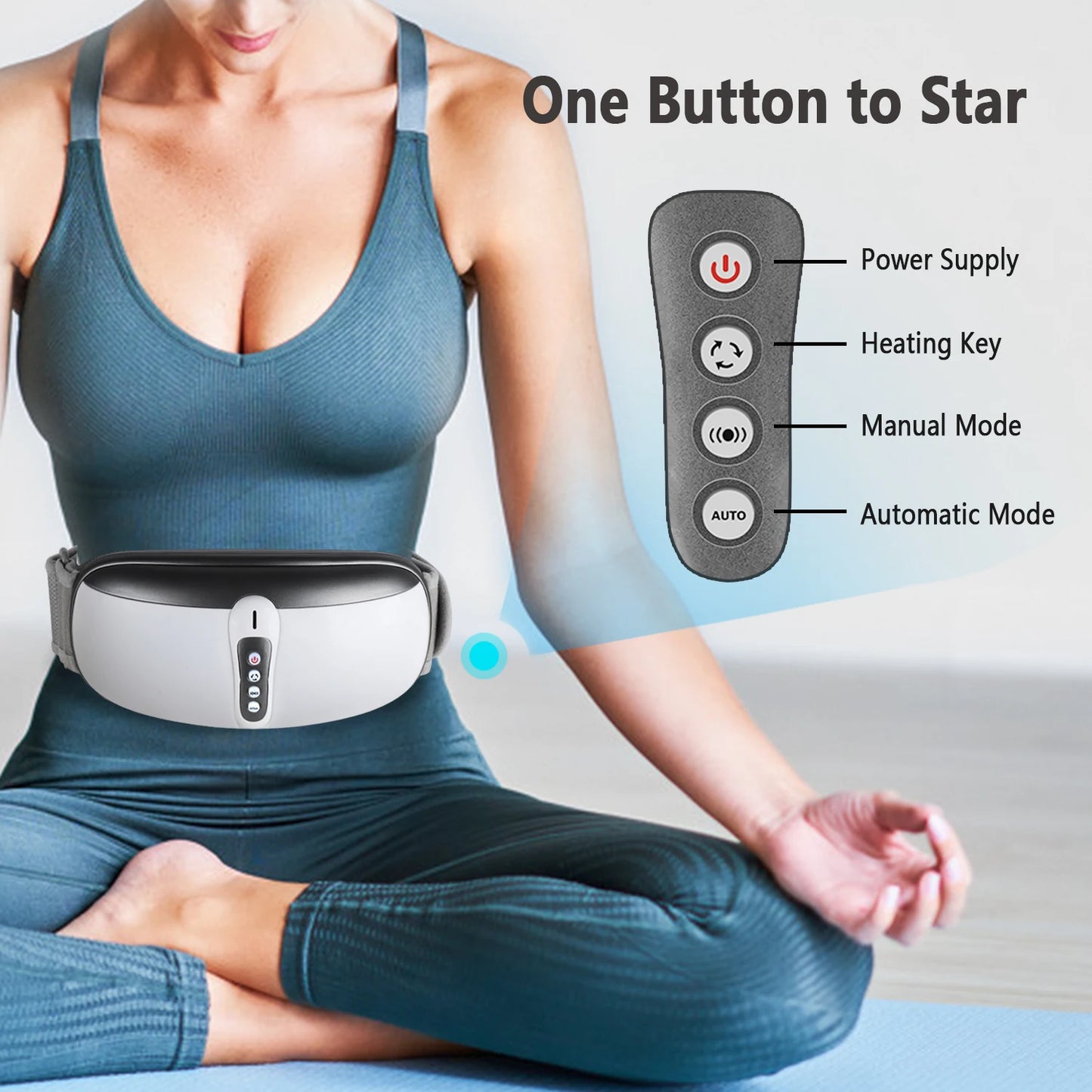 Wireless Slimming Belt Abdominal Massager with 4 Modes and Heat