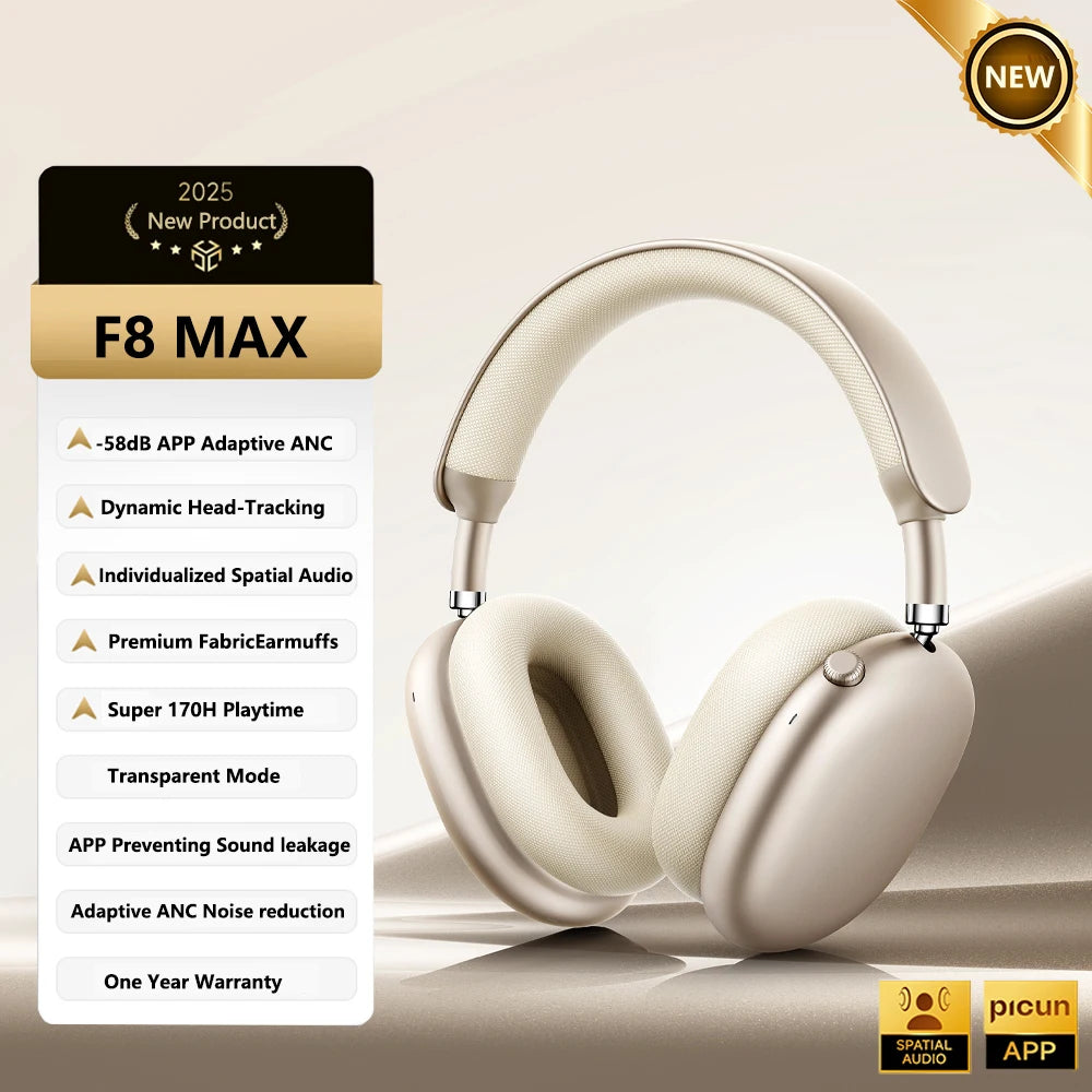 Picun Wireless Headphones With Active Noise Cancellation And Bluetooth Audio