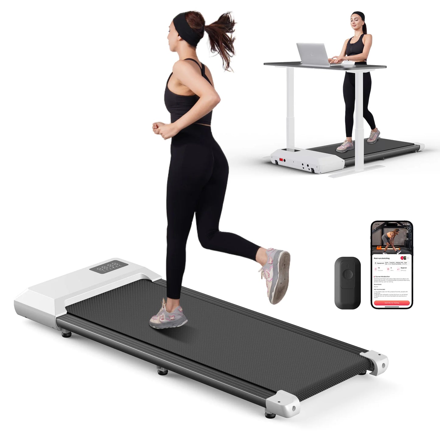 Superun 2-in-1 Home Treadmill 2.5HP 300lb Capacity