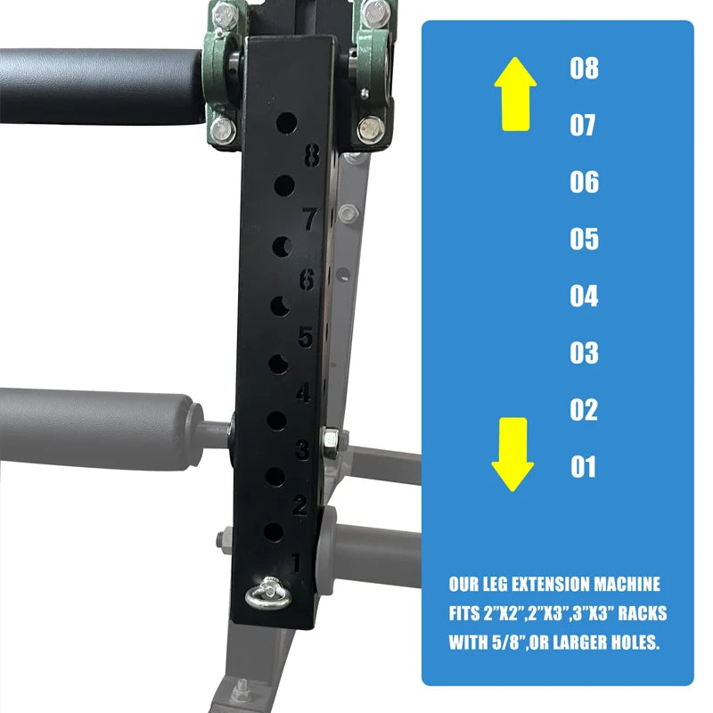 Power Rack Mounted Leg Extension & Curl Machine for Home Gym Equipment, Adjustable Leg Press Attachment for Lower Body