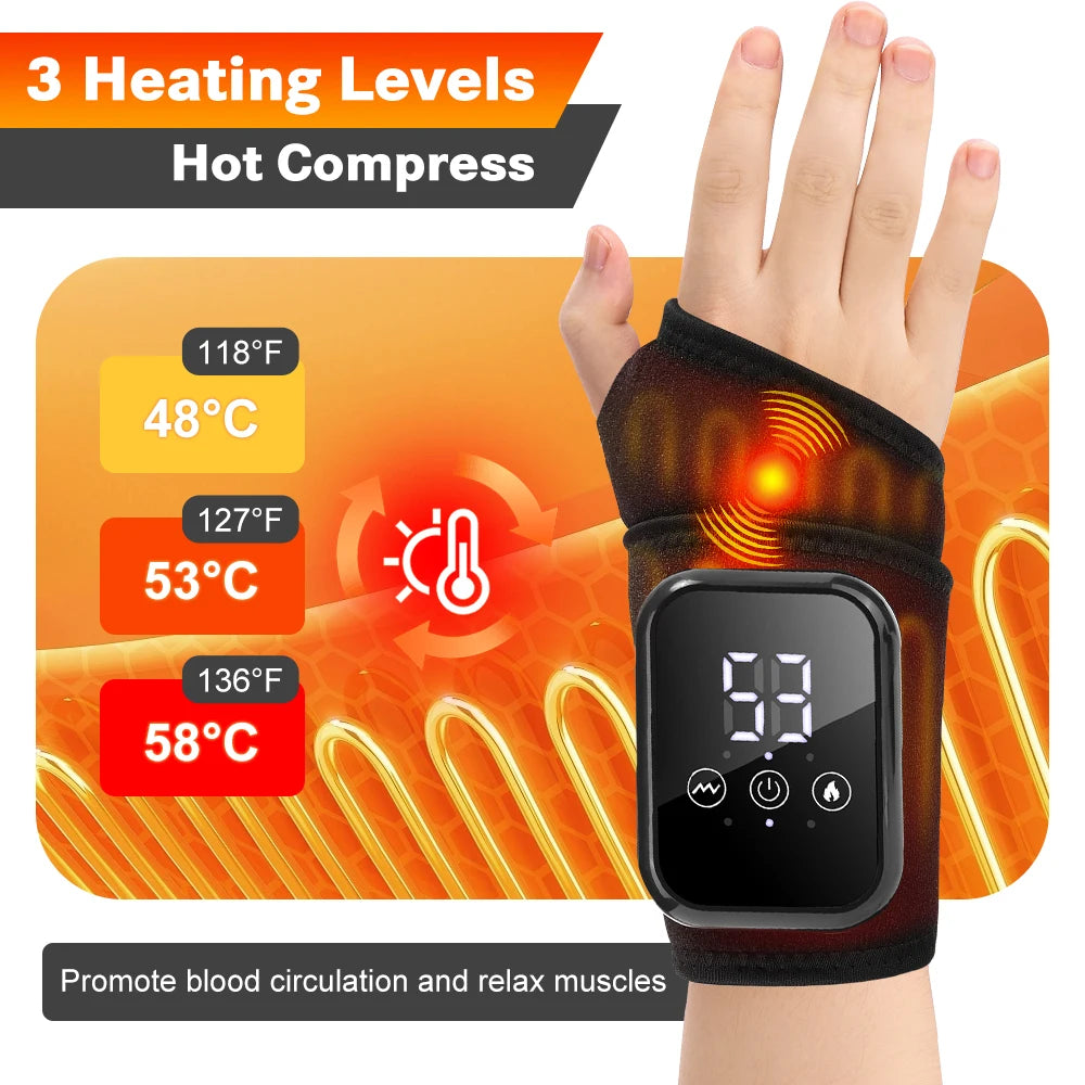 Agdoad Electric Heated Wrist Massager Brace for Carpal Tunnel Relief