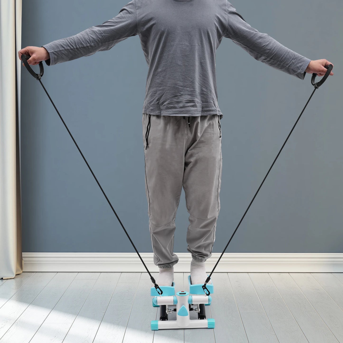 Compact Hydraulic Stepper With Resistance Bands For Home Use