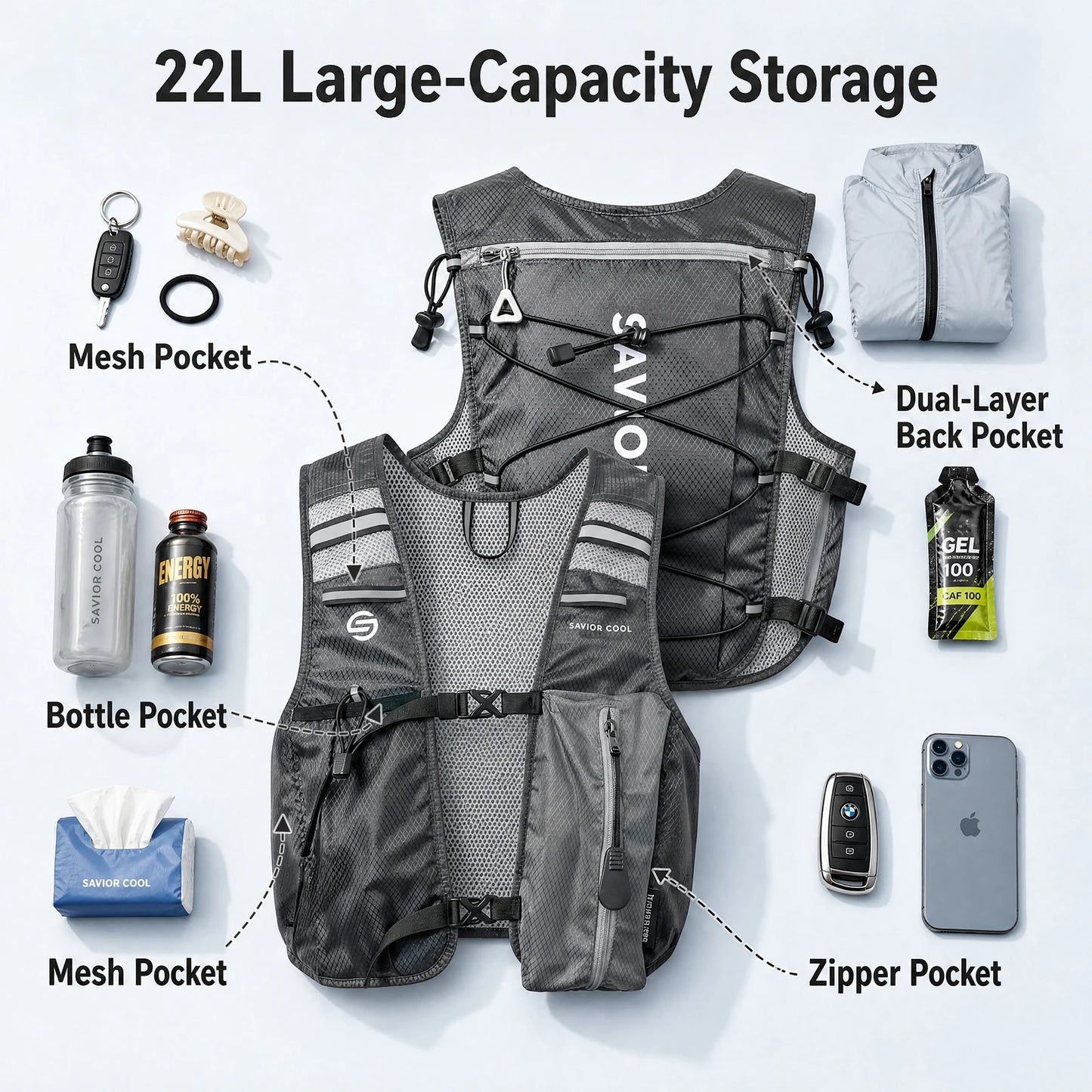 Snow Deer Tactical Cooling Vest With Built In Water Bladder