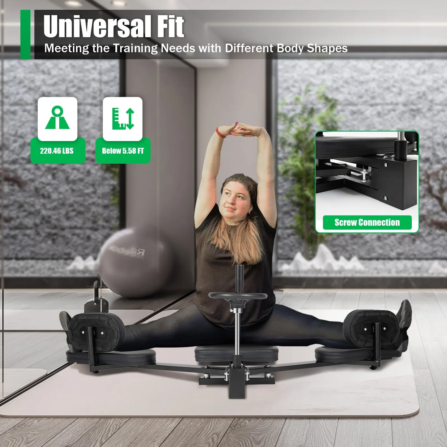 Leg Stretcher Machine Split Trainer With Backrest For Home Gym