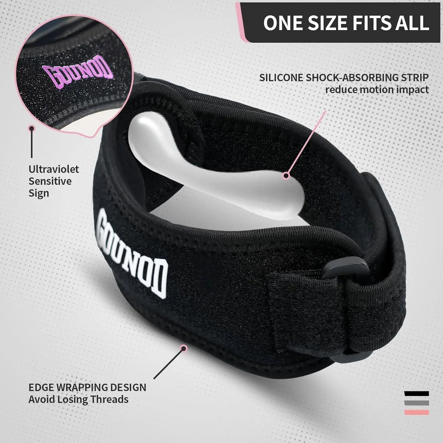 GOUNOD Patella Knee Straps Adjustable Pain Relief for Sports