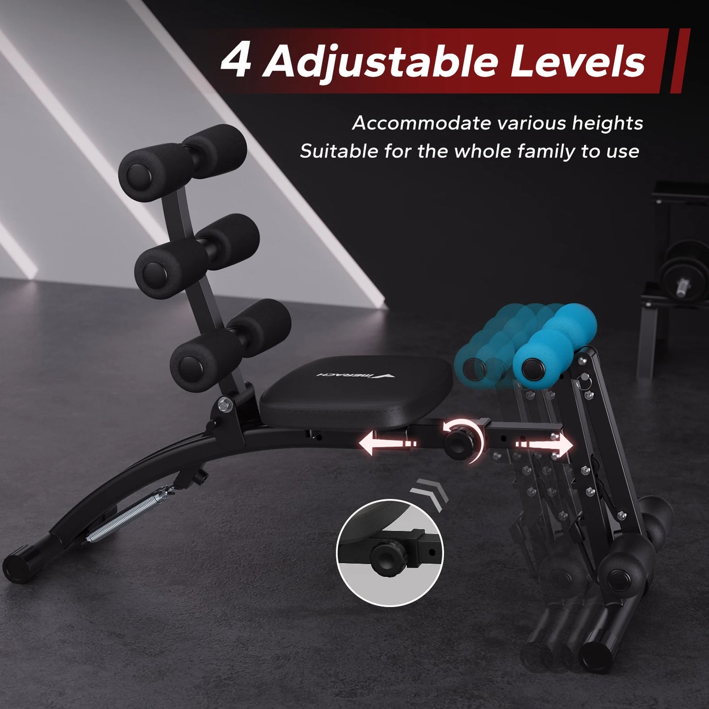MERACH Ab Machine Multi Functional Adjustable Sit Up Bench For Home Gym