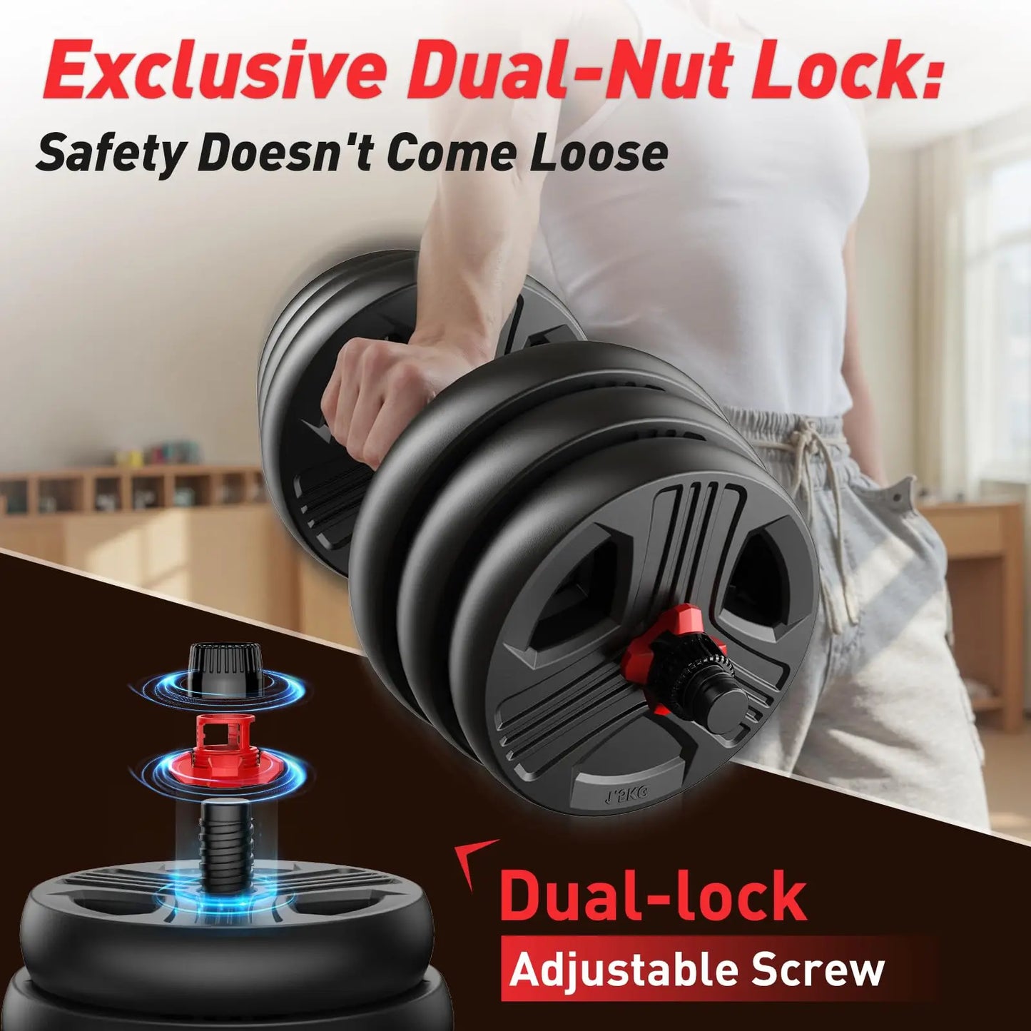 FED Fitness Adjustable 5 In 1 Dumbbell Barbell Kettlebell Stand