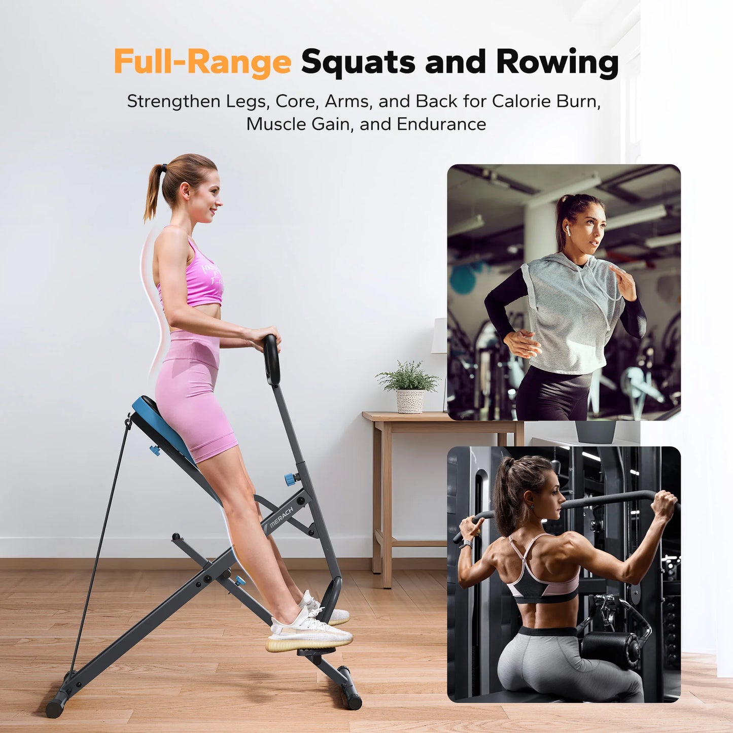 MERACH R07 Squat Machine 2in1 Rowing Foldable Home Workout
