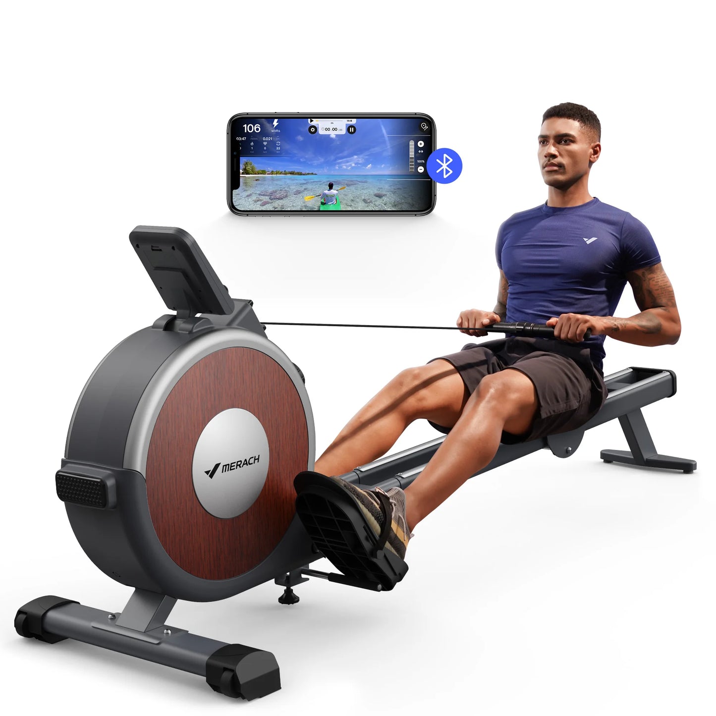 MERACH Magnetic Rowing Machine With 16 Levels Resistance