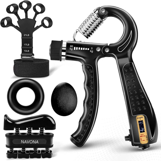Grip Training Kit With Adjustable Hand Gripper Exercisers Stress Ball