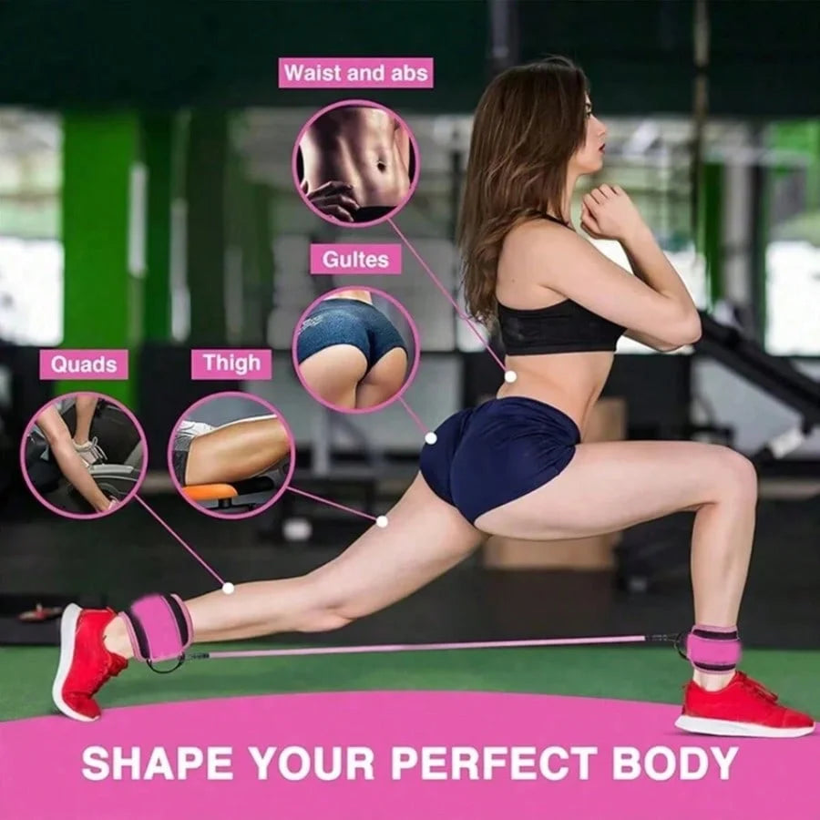 Ankle Resistance Bands Portable Set For Leg Strength Home Gym