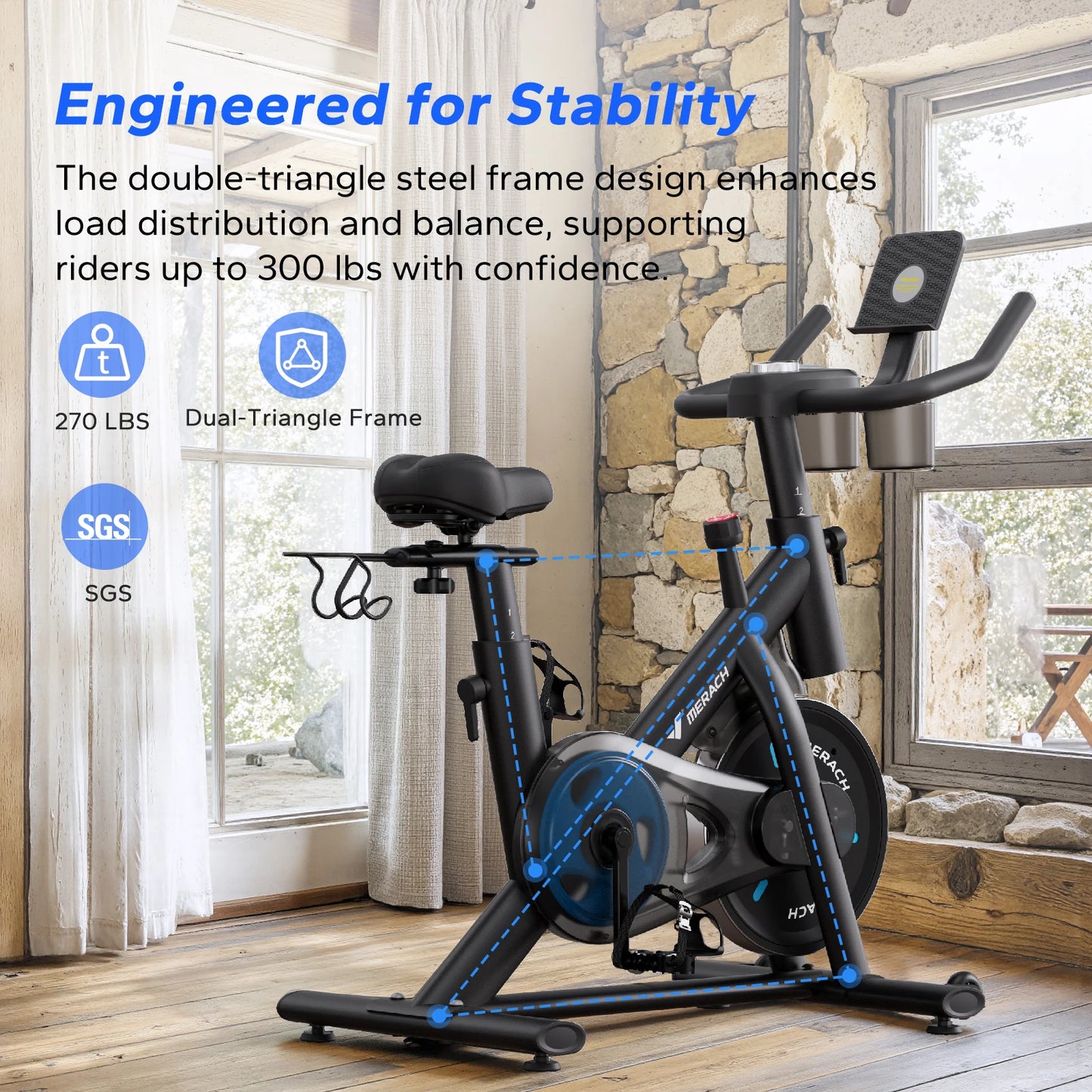 MERACH Magnetic Indoor Cycling Bike With Exclusive App And Low Noise