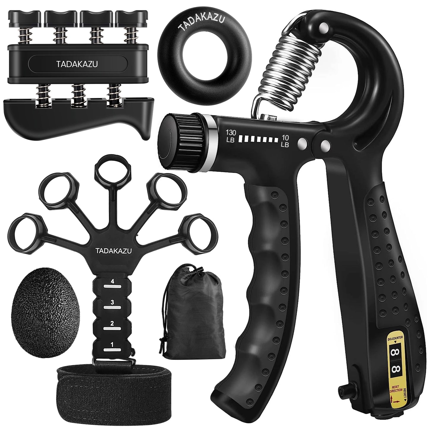 Grip Training Kit With Adjustable Hand Gripper Exercisers Stress Ball