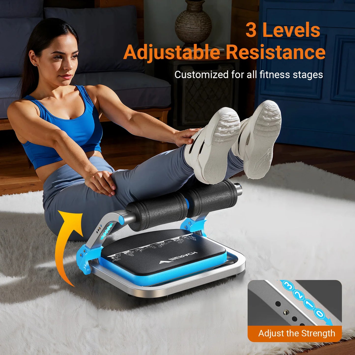MERACH Ab Machine Sit Up Trainer With 330 Lbs Capacity