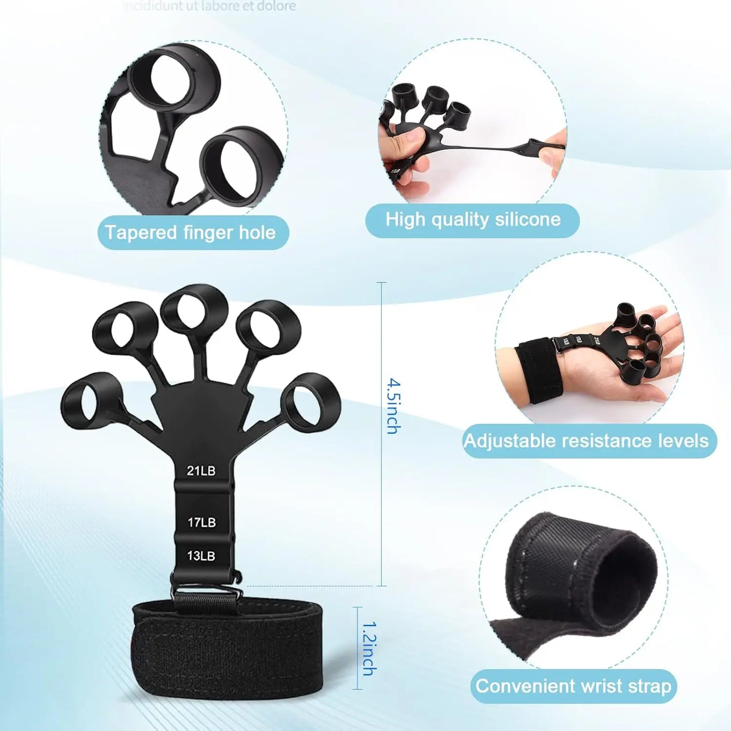 Grip Training Kit With Adjustable Hand Gripper Exercisers Stress Ball
