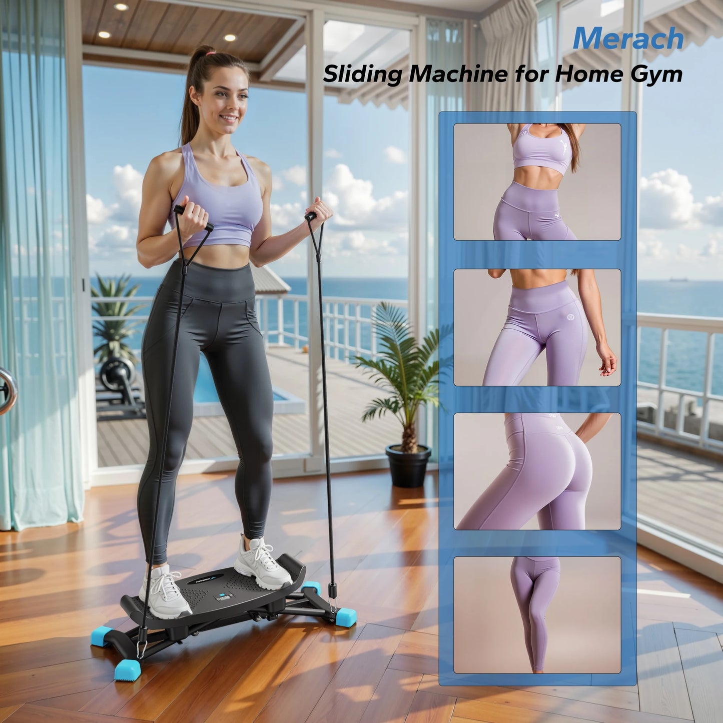 MERACH Ski Machine Simulated Training Cardio Equipment