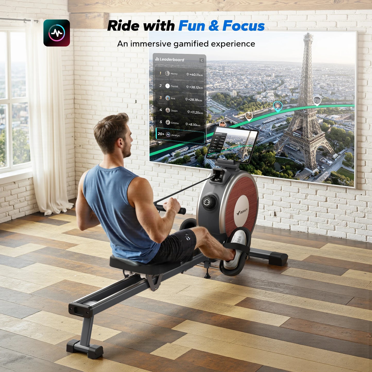 MERACH Magnetic Rowing Machine With 16 Levels Resistance