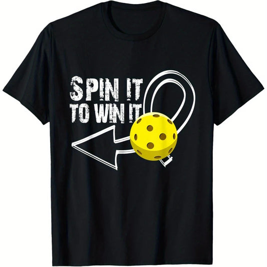 Spin It To Win It Pickleball T Shirt For Men Breathable Graphic Design