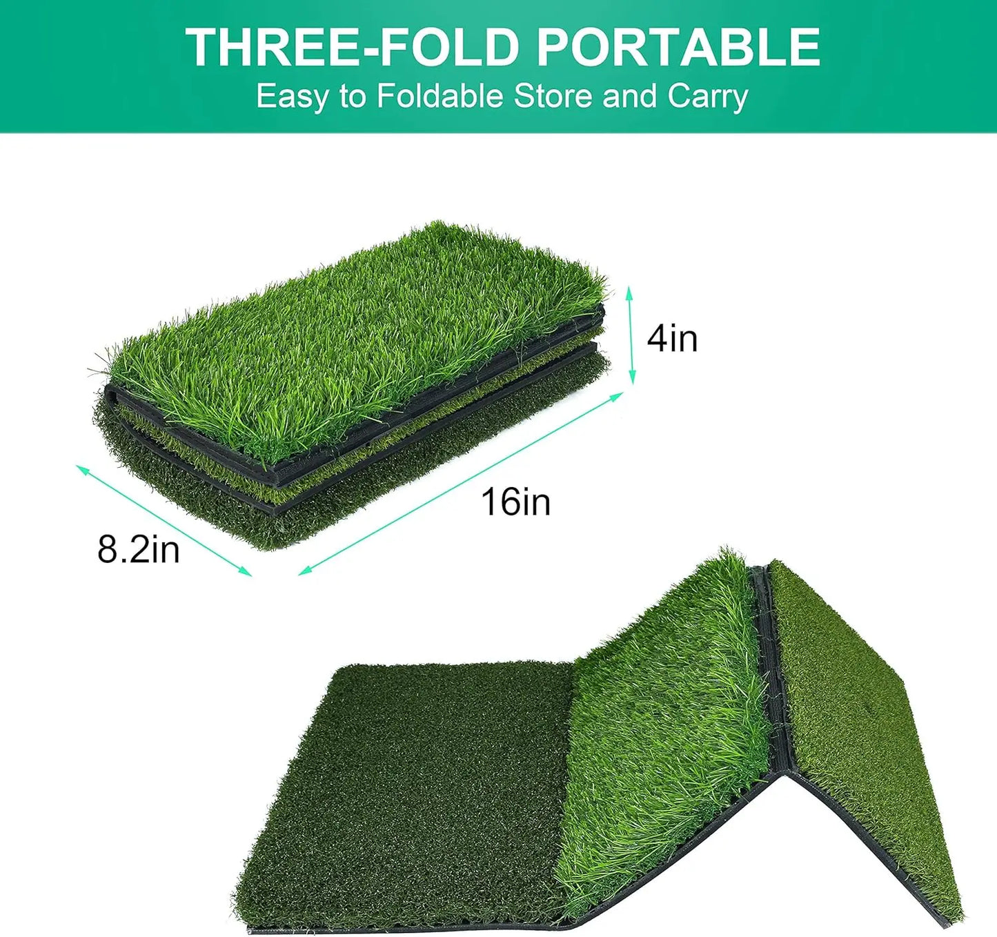 Golf Hitting Mat Thickened Practice Turf With Non Slip Back