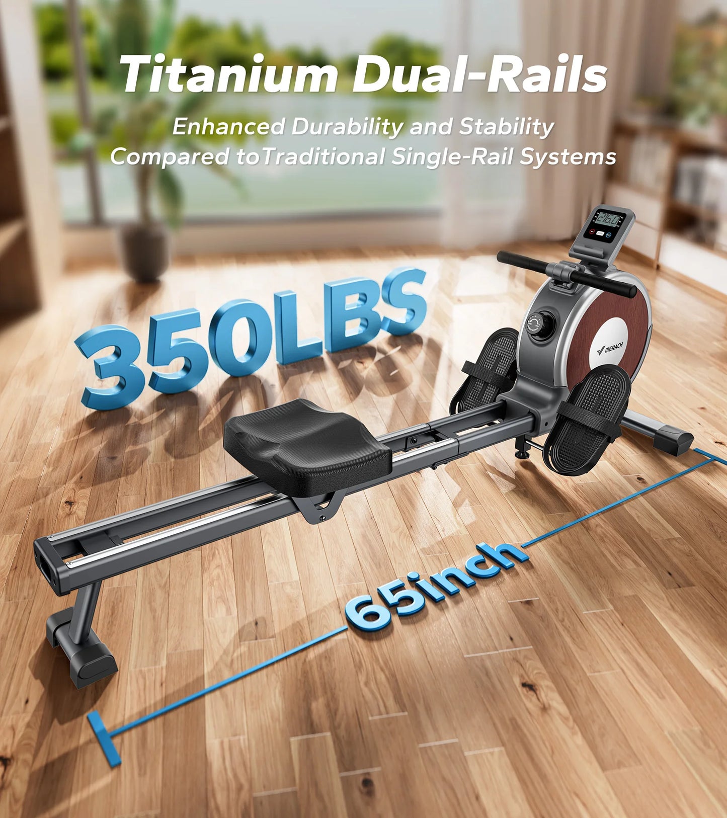 MERACH Magnetic Rowing Machine With 16 Levels Resistance