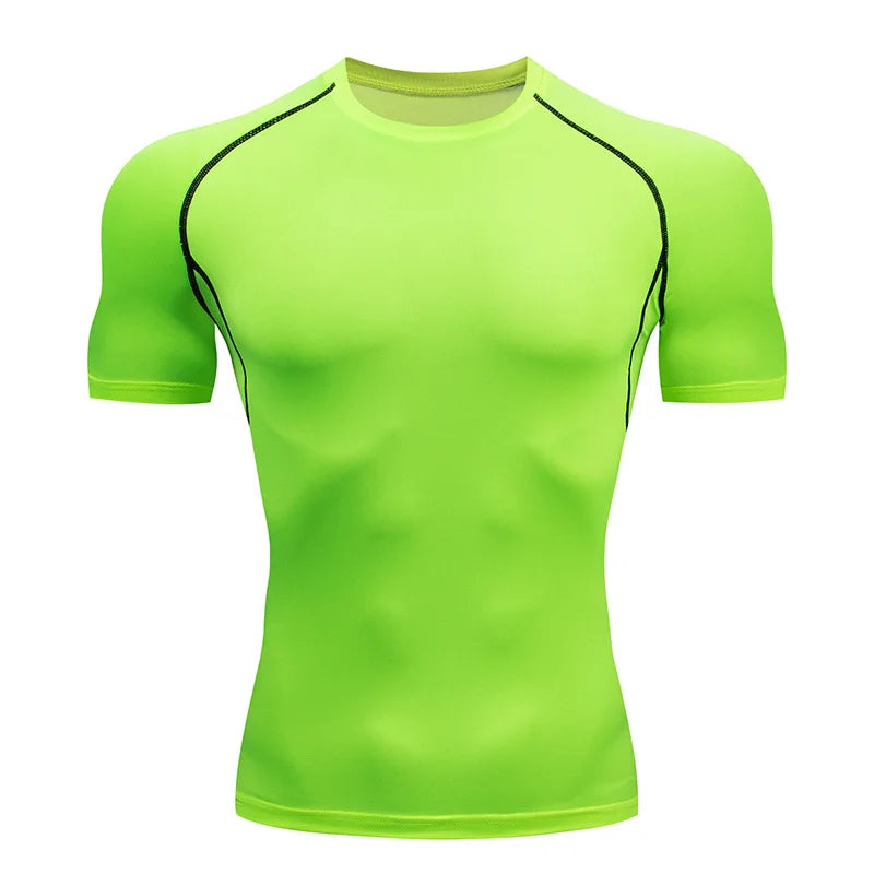 Men's Compression Shirt Short Sleeve Gym Top for Workout Fitness