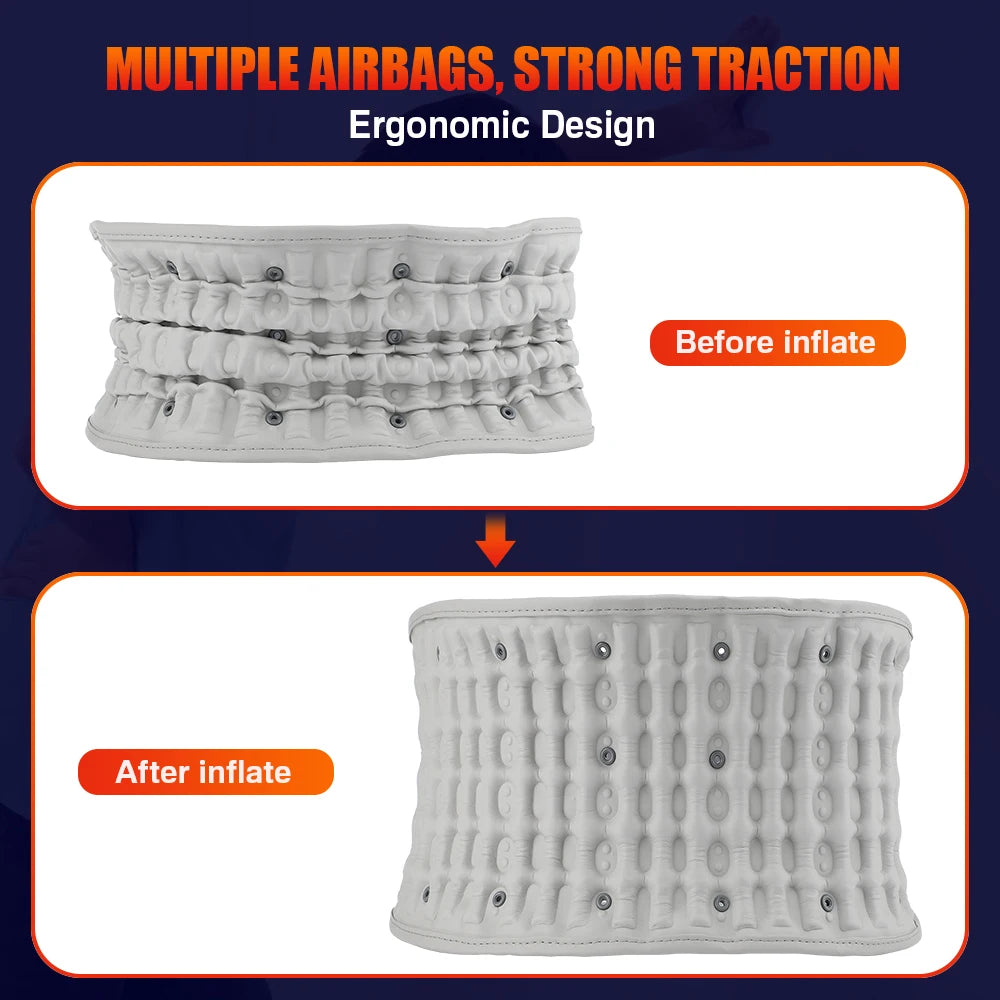 PASTSKY Rechargeable Heated Waist Back Massage Inflatable Lumbar Traction Belt