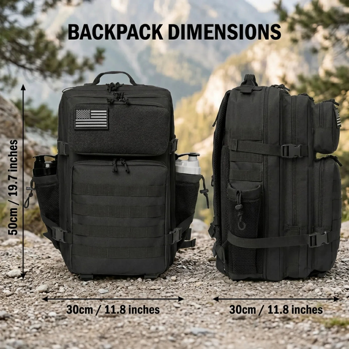 ReFire Gear Tactical Gym Backpack With Water Bottle Holders