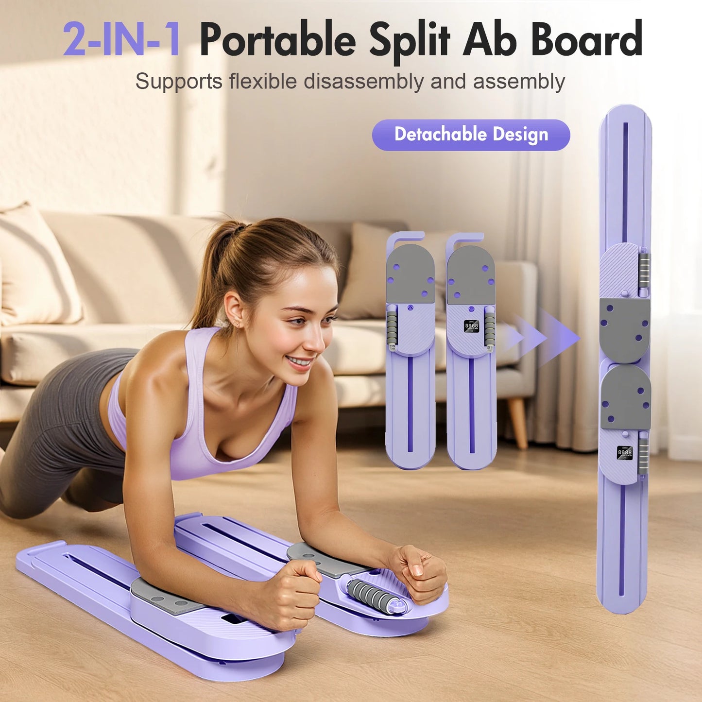 2-In-1 Split Ab Pilates Board With Portable Foldable Design