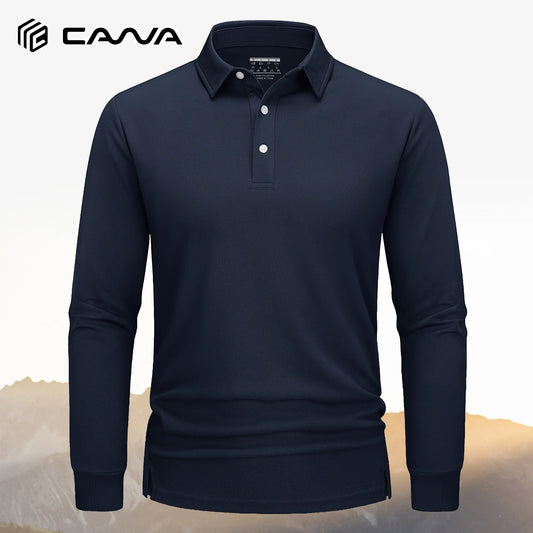 Men's Quick Dry Golf Polo Shirt Breathable Long Sleeve