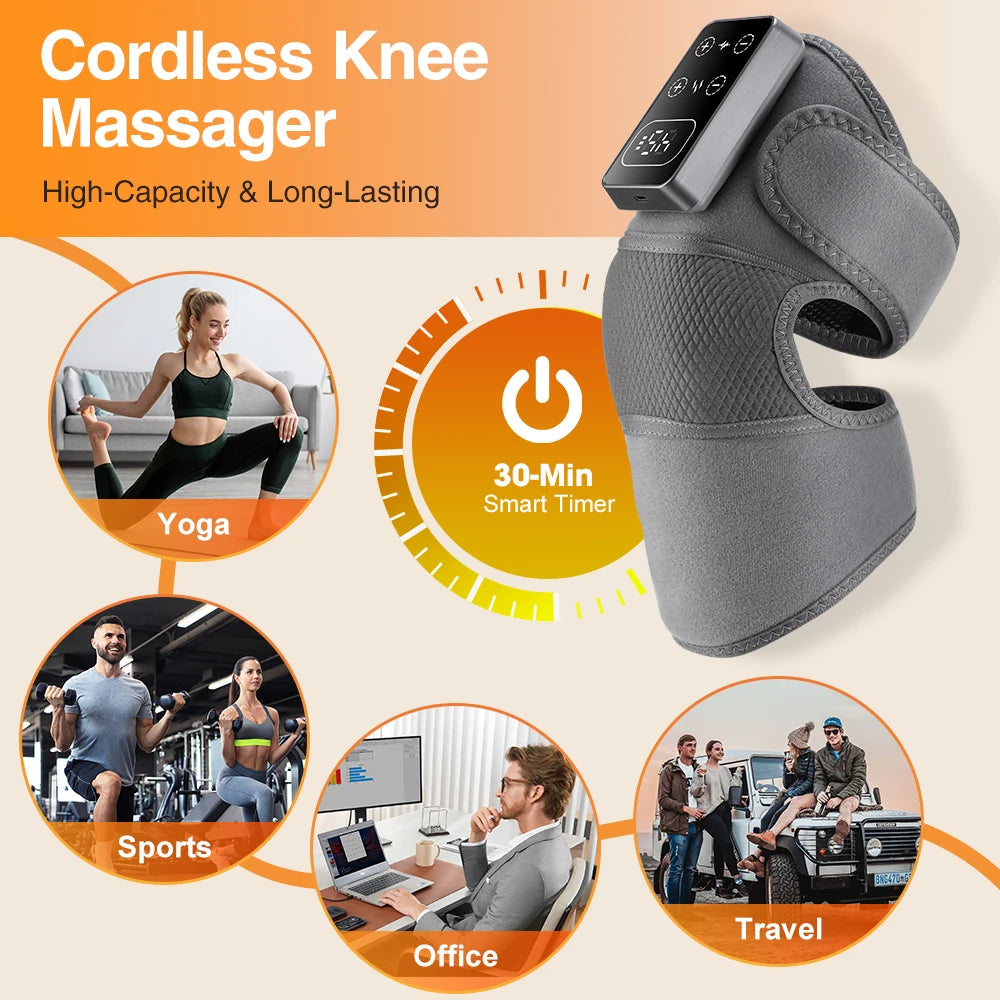 Hailicare Heated Vibration Knee Massager With Hot Compress Therapy