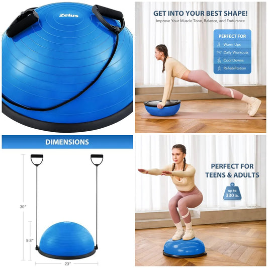 YTYIN Balance Ball Trainer With ResiBands And Foot Pump