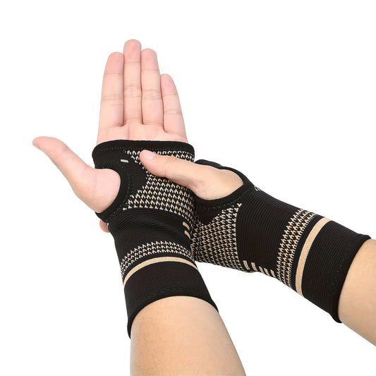 Copper Ion Palm Wrist Gloves For Basketball Fitness And Training