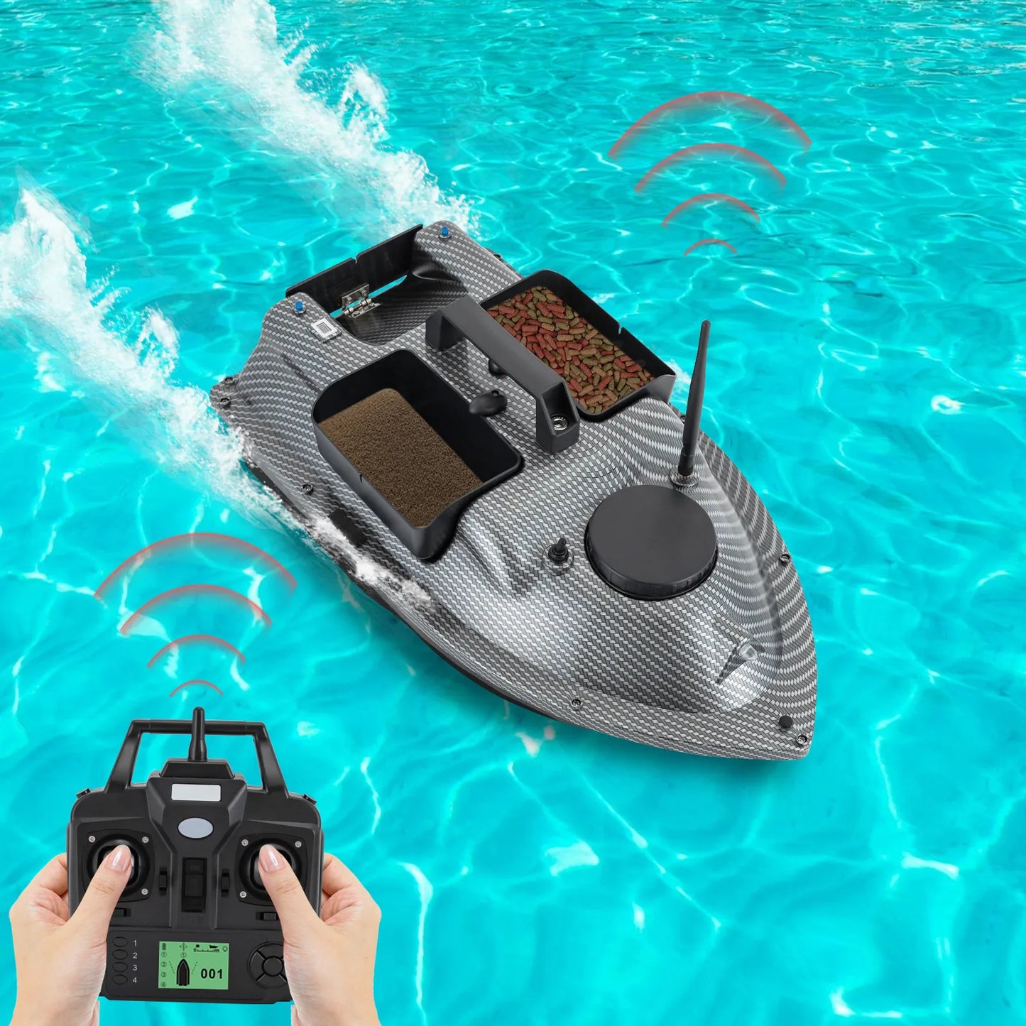 Rechargeable GPS Fishing Bait Boat With 2 Batteries And 16 Positioning Points