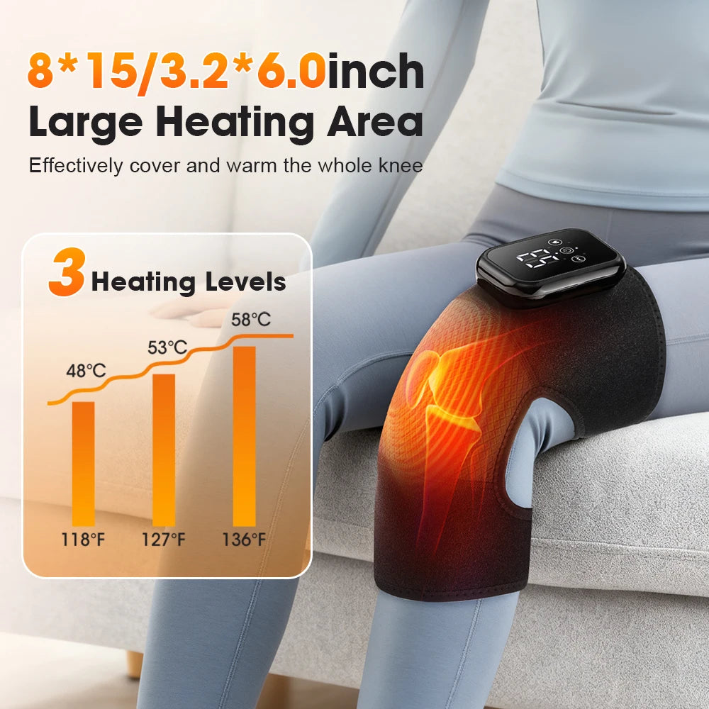 AFDEAL Electric Knee Massage Pad With Heated 3-Level Hot Compress