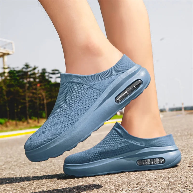 Men's Mesh Breathable Slip On Sneakers With Wide Fit And Arch Support