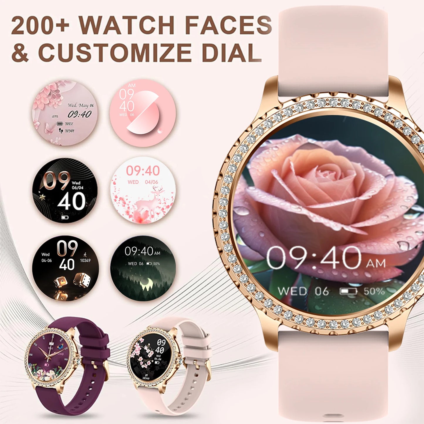 INNOFOVO Women's Smartwatch Touchscreen Fitness Tracker With Wireless Calls