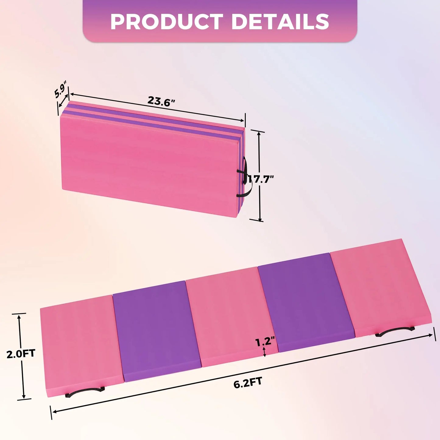 HiMISS Gymnastics Mat With Premium EPE Foam For Home Workouts
