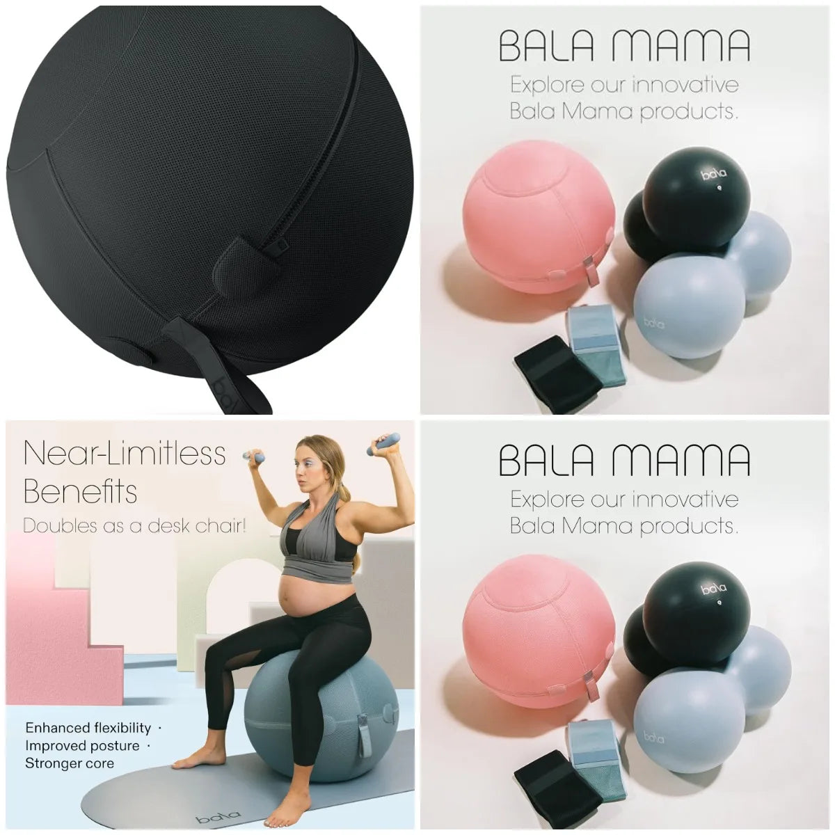 YTYIN Balance Ball Chair For Core Strengthening Yoga And Therapy