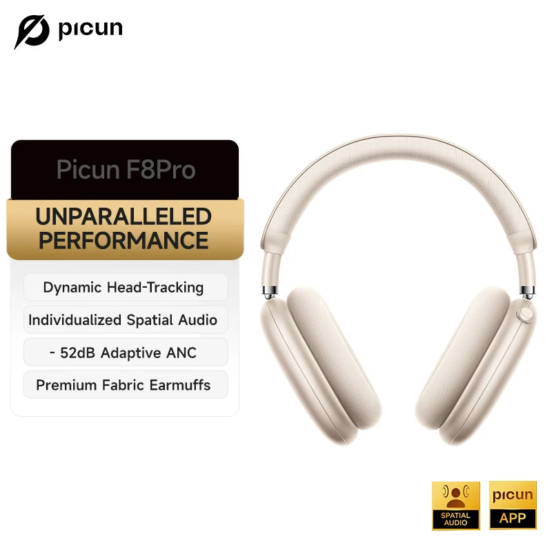 Picun Wireless Headphones With Active Noise Cancellation And Bluetooth Audio
