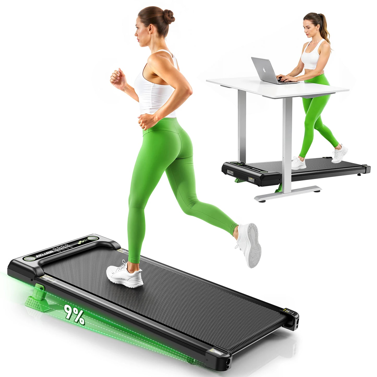 AKLUER Walking Pad Under Desk Treadmill With Incline