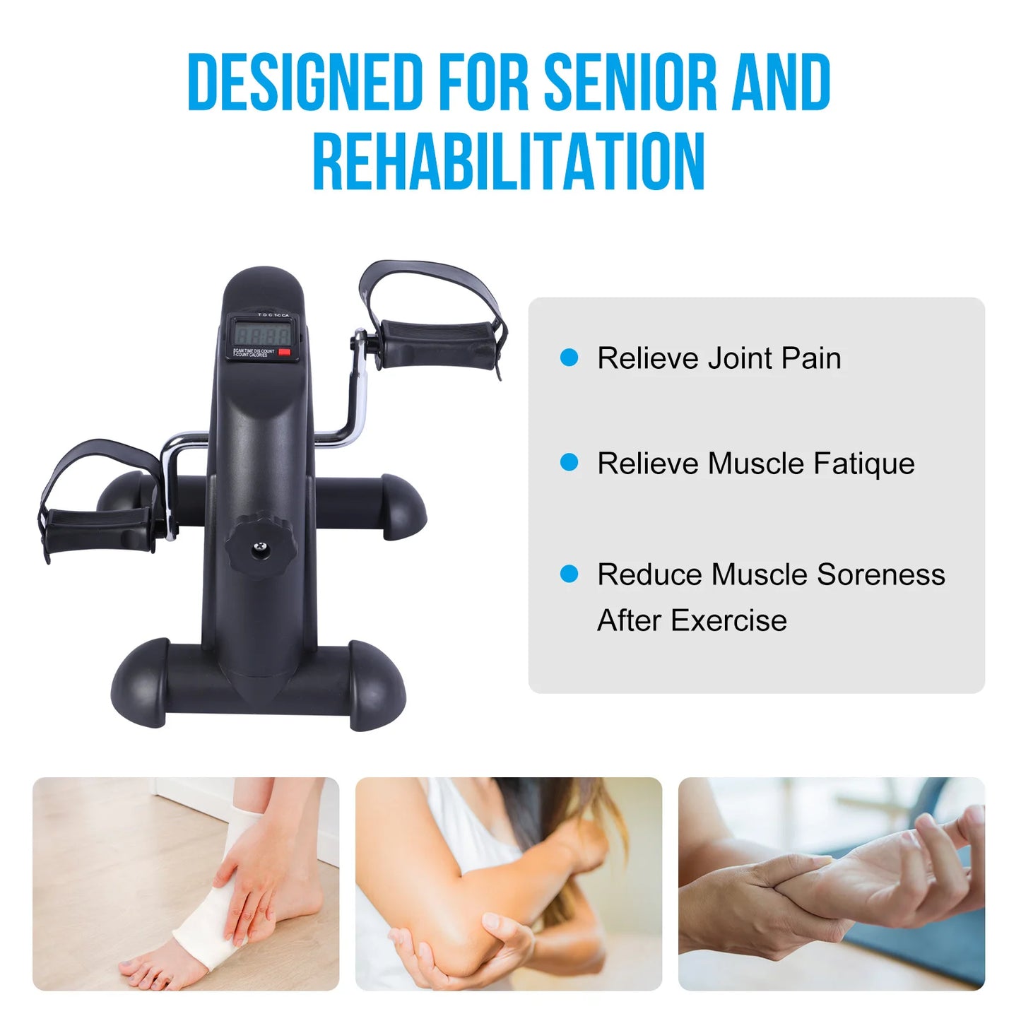 Stepper Exercise Bike With LCD Screen Portable Foot Pedal Exerciser Home