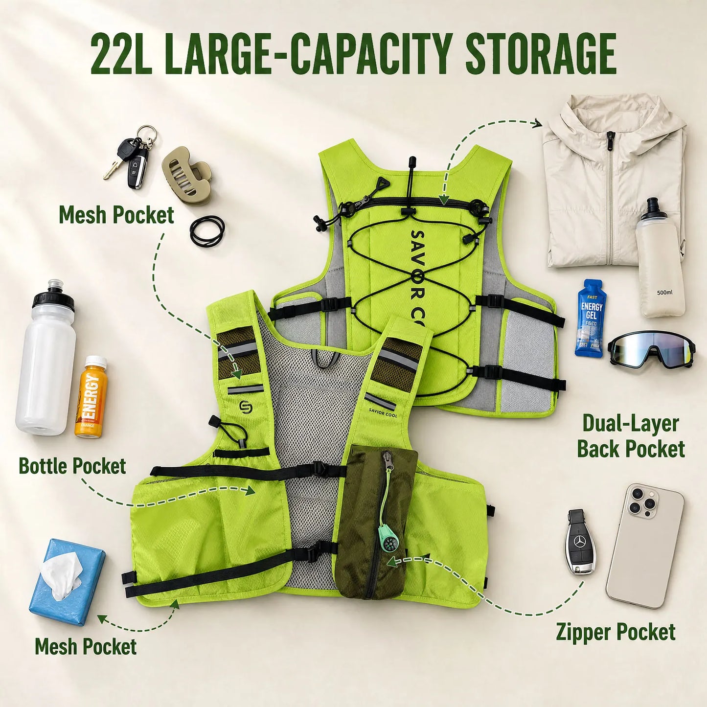 Snow Deer Tactical Cooling Vest With Built In Water Bladder