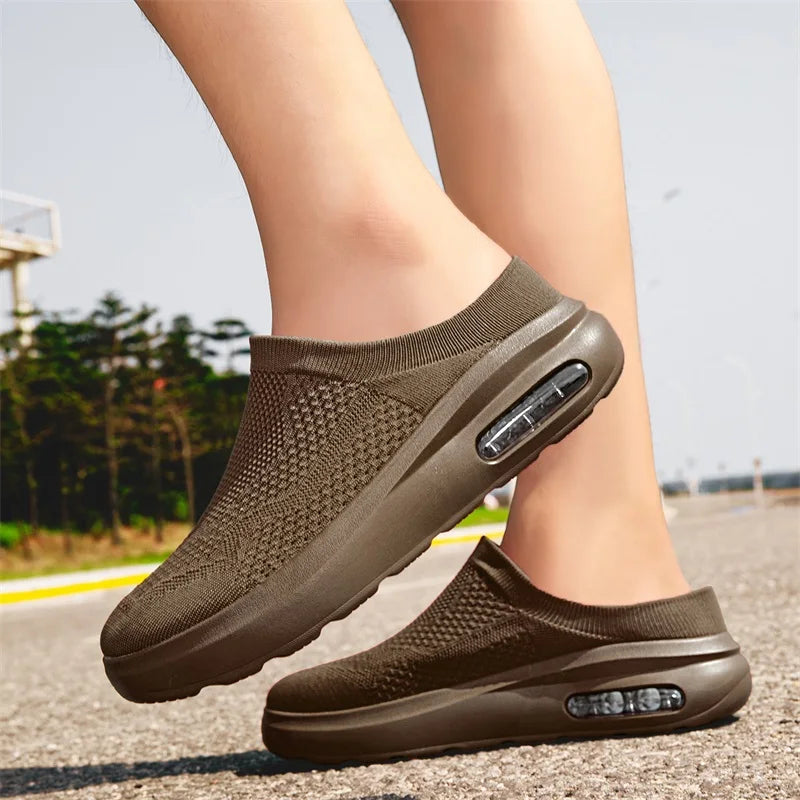 Men's Mesh Breathable Slip On Sneakers With Wide Fit And Arch Support