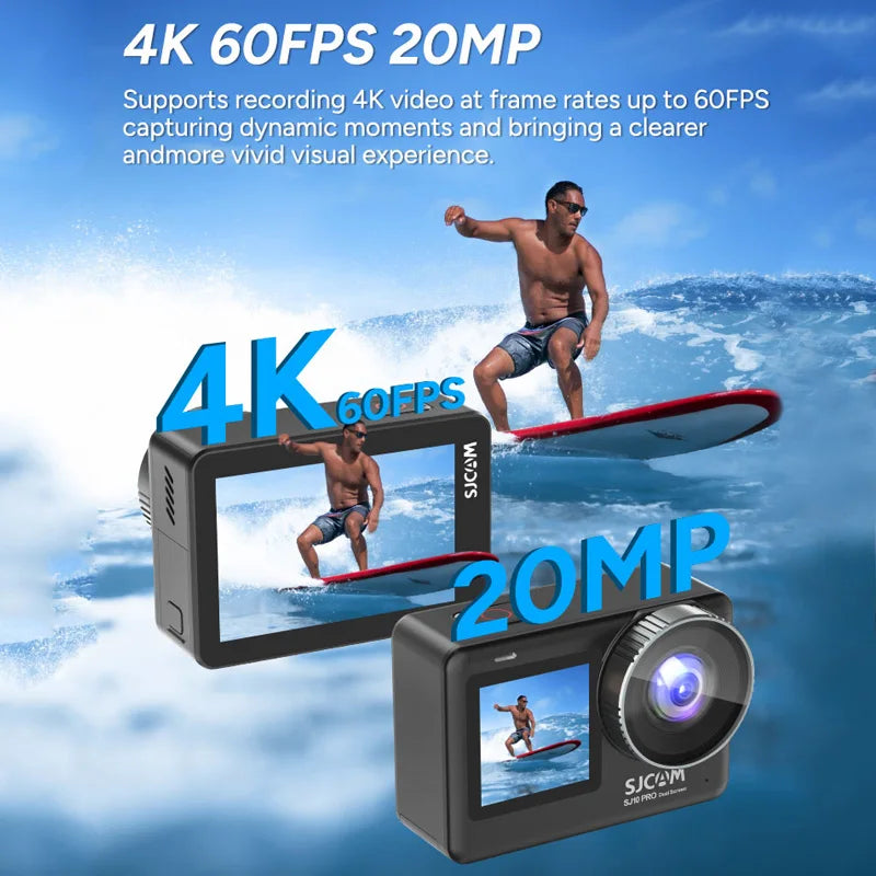 SJCAM SJ10 Pro Action Camera 4K With Active HDR And Dual Screen