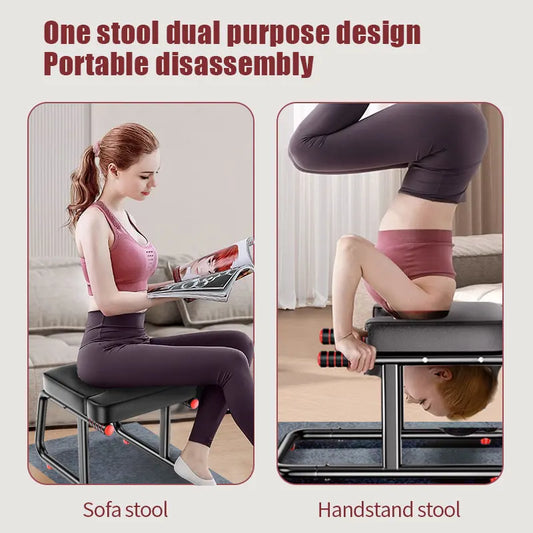 KBQ Inverted Stool Yoga Chair for Balance Training and Headrest