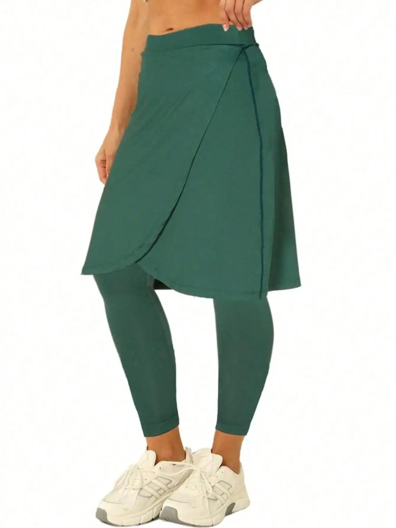 Fisoew Women's Athletic Skirt With Leggings Wrap Skorts Pocket