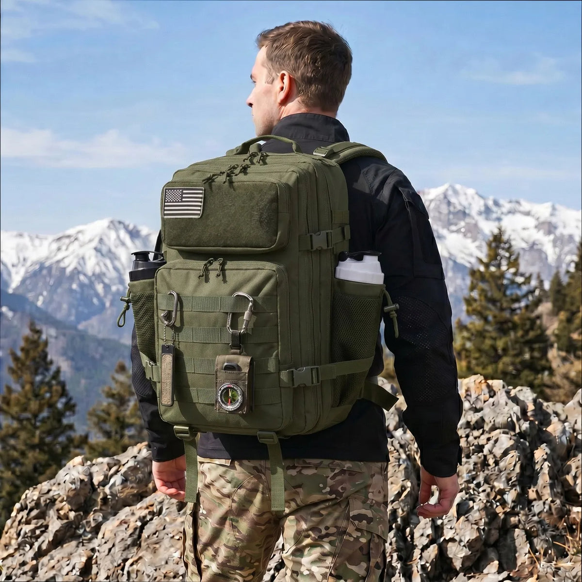 ReFire Gear Tactical Gym Backpack With Water Bottle Holders